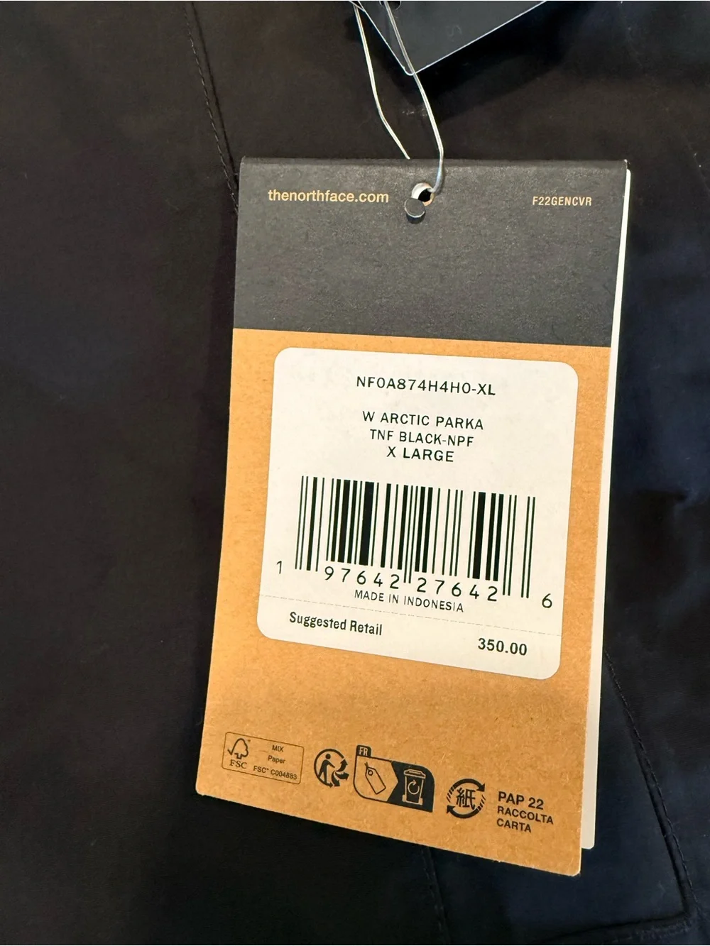NWT The North Face Women’s Arctic Parka XL TNF Black Faux Fur Hood $350 - Picture 7 of 7